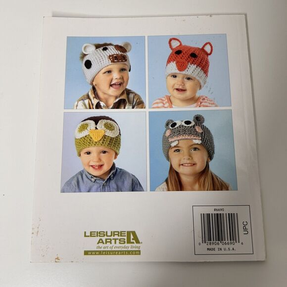 Animal Beanies & Ear Warmers Leisure Arts Crochet Patterns Book 10 Designs - Picture 2 of 4